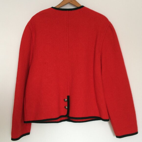 Giesswein Womens Jacket Cardigan Sz 12 Wool Applique Buttons Made in Austria - Picture 2 of 11